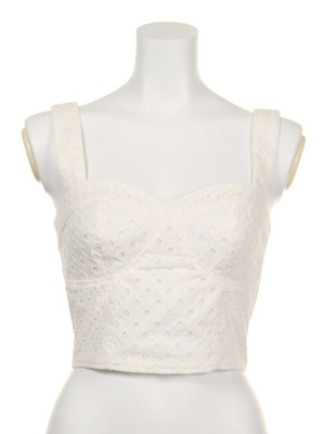 コットンレースショートビスチェ