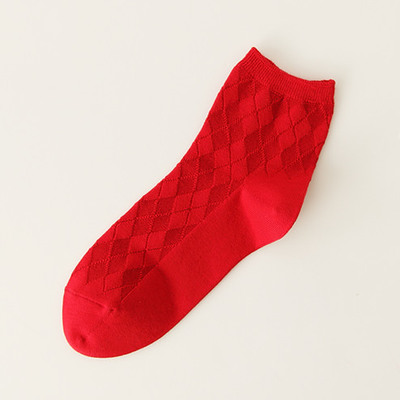 総ダイヤ柄ショートソックス