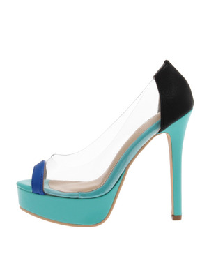 クリアコンビオープントゥパンプス