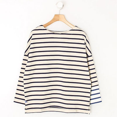 ボーダー配色袖トップス