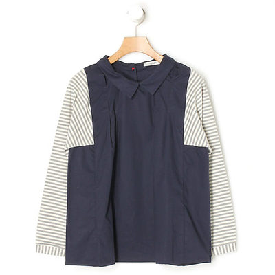 天竺タックブラウス