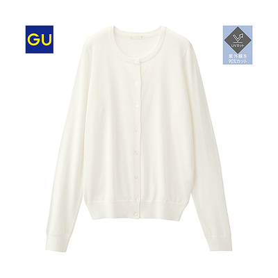 （GU）ＵＶカットクルーネックカーディガン（長袖）Ａ