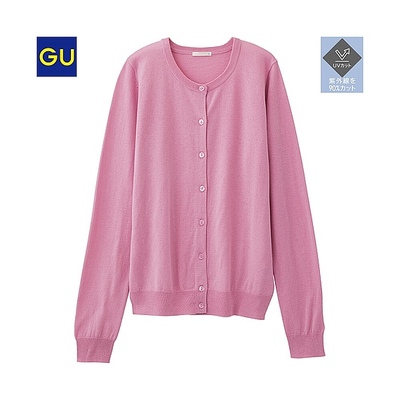 （GU）ＵＶカットクルーネックカーディガン（長袖）Ａ
