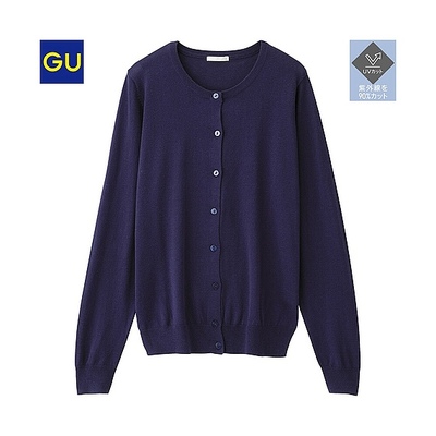 （GU）ＵＶカットクルーネックカーディガン（長袖）Ａ