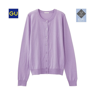（GU）ＵＶカットクルーネックカーディガン（長袖）Ａ