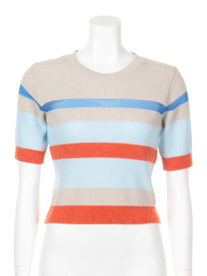 配色透けボーダープルオーバー