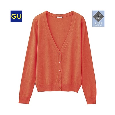（GU）ＵＶカットＶネックカーディガン（長袖）Ａ