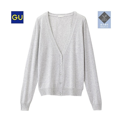 （GU）ＵＶカットＶネックカーディガン（長袖）Ａ