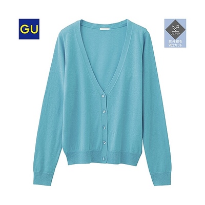 （GU）ＵＶカットＶネックカーディガン（長袖）Ａ