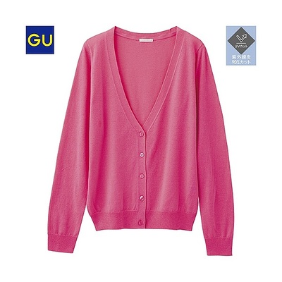 （GU）ＵＶカットＶネックカーディガン（長袖）Ａ