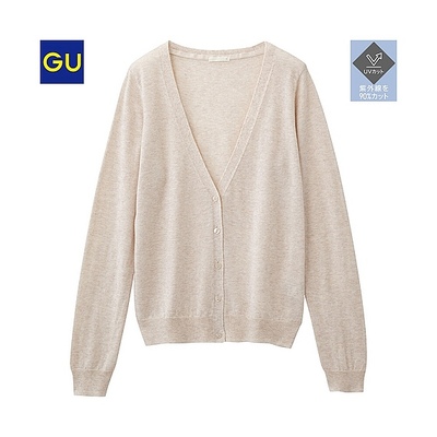 （GU）ＵＶカットＶネックカーディガン（長袖）Ａ
