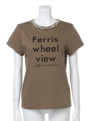 ビジュー付きロゴTシャツ