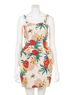 パイナップル柄バルーンワンピース