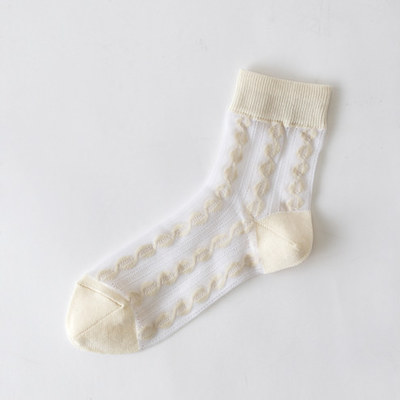 シースルーケーブルメッシュショートソックス