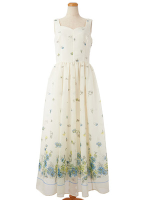 Oスケッチフラワーキャミワンピ