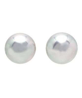 一粒グレーパール ピアス