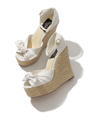 リボンウエッジシューズ