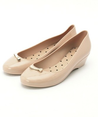 リボンウエッジレインシューズ