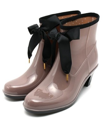 リボンレインショートブーツ