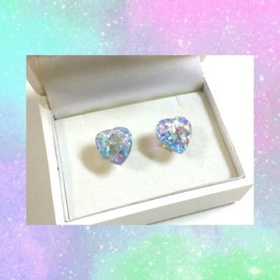 クロスハートのピアス（小）