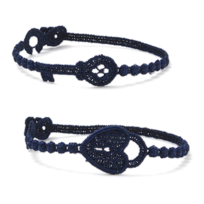 クルチアーニ C ブレスレット キー&ロック ネイビーブルー