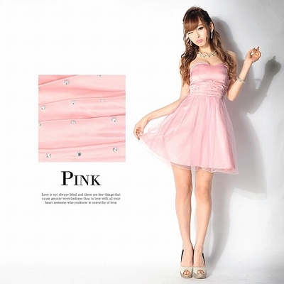 プリーツAラインベアミニドレス