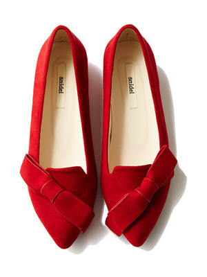 リボンフラットシューズ