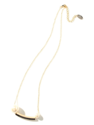 スクエアパイプパールネックレス