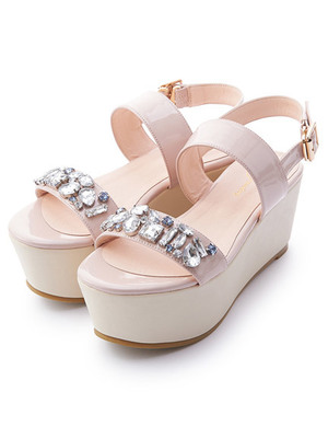 【Supreme.La.La.】ビジューウエッジサンダル