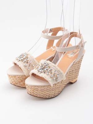 【R&E】籐ウェッジジュエリーサンダル