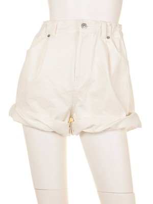 ハイウエストデニムショートパンツ