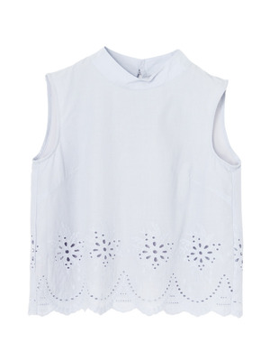 レースハイネックブラウス