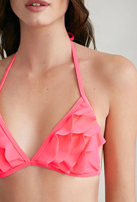 ラッフルトライアングルビキニトップ