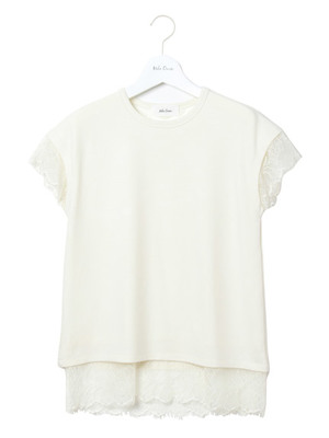 レース付きカットソー