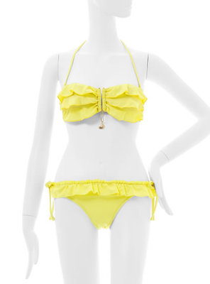 ティアードフリルバンドゥビキニ水着