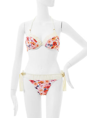 フラワー柄ホルターネックビキニ