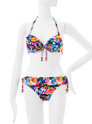 カラフルフラワーフリルビキニ