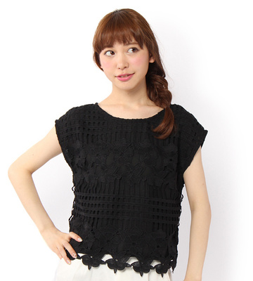 【PAGEBOY】総レースノースリーブブラウス
