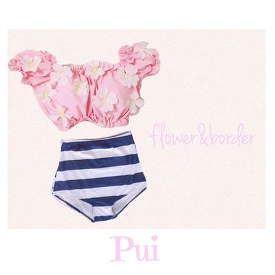 オフショルダー フラワー ビキニ