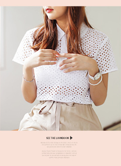 パンチングレースシャツ・全2色・t44324