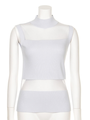 シースルーリブニット