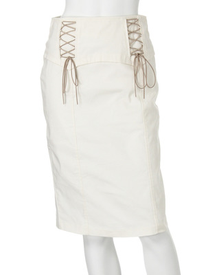 レースアップペンシルスカート