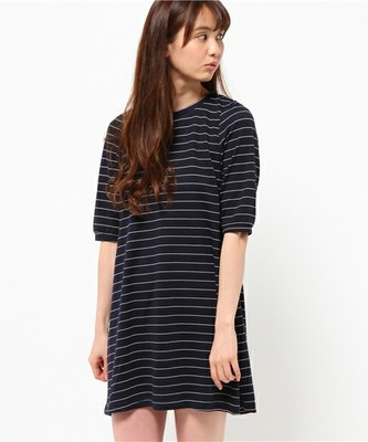 バックチュールボーダーワンピース