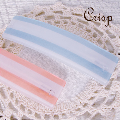 ストライプアクリルバレッタ