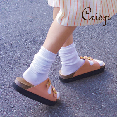 2ベルトPU厚底サンダル