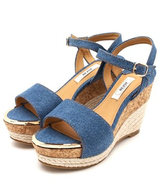 REZOY コルクジュートウェッジスエードストラップサンダル