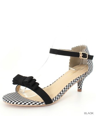 camille bis RANDA/ギンガムチェックリボンサンダル