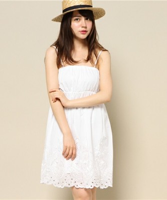 裾刺繍チュニックワンピース