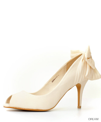 RANDA（ランダ） バックリボンピープトゥパンプス/DS4231/Y7