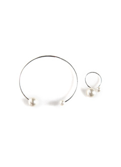 ダブルパールブレスレット&リングセット